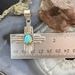 Sterling Silver Southwestern Style Oval Mohave Turquoise Unisex Zia Pendant #2