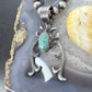 Eva & Linberg Billah Native American Sterling Silver Oval Turquoise Unisex Naja Pendant