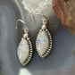 Sterling Silver Southwestern Style Marquise Moonstone Dangle Earrings For Women
