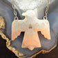 Sterling Silver Southwestern Style Kingman Turquoise Thunderbird Pendant Necklace For Women