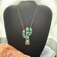 Sterling Silver Southwestern Style Kingman Turquoise Cactus Pendant Necklace For Women