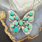 Sterling Silver Southwestern Style Kingman Turquoise Butterfly Pendant Necklace For Women #1