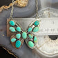 Sterling Silver Southwestern Style Kingman Turquoise Butterfly Pendant Necklace For Women #1