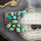 Sterling Silver Southwestern Style Kingman Turquoise Butterfly Pendant Necklace For Women #1