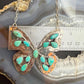 Sterling Silver Southwestern Style Kingman Turquoise Butterfly Pendant 22.5" Necklace For Women