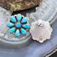 Sterling Silver Southwestern Style Turquoise Cluster Stud Earrings For Women