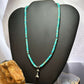 Sterling Silver Turquoise & Navajo Pearl Beads With Squash Blossom Necklace For Women