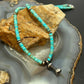 Sterling Silver Turquoise & Navajo Pearl Beads With Squash Blossom Necklace For Women