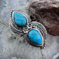 Sterling Silver Southwestern Style Teardrop Apatite Leaves Decorated Ring For Women