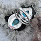 Sterling Silver Southwestern Style Teardrop Apatite Leaves Decorated Ring For Women