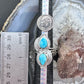 Sterling Silver Southwestern Style Teardrop Apatite Leaves Decorated Ring For Women