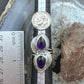 Sterling Southwestern Style Teardrop Amethyst Leaves Decorated Ring For Women