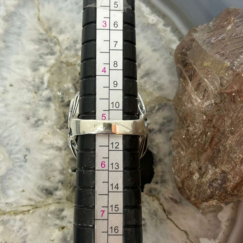 Carolyn Pollack Sterling Silver Rectangle Onyx Decorated Ring For Women