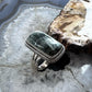 Sterling Silver Southwestern Style Seraphinite Bar Ring Size 8.5 For Women