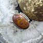 Sterling Silver Southwestern Style Oval Moroccan Seam Agate Ring Size 8 For Women