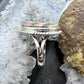 Sterling Silver Southwestern Style Wide Teardrop Unakite Jasper Ring Size 9 For Women