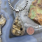 Sterling Silver Southwestern Style Large Teardrop Tiger Dendrite Agate Unisex Pendant