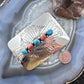 Joann Begay Native American Sterling Silver Turquoise & Coral Stamped Belt Buckle For Men