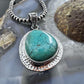 Sterling Silver Southwestern Style Natural Tibetan Turquoise Pendant For Women