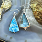 Sterling Silver Southwestern Style Triangle Blue Apatite Dangle Earrings For Women