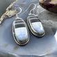 Sterling Silver Southwestern Style Elongated Oval Blue Opal Dangle Earrings For Women