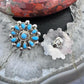 Native American Sterling Silver Turquoise Cluster Stud Earrings For Women