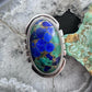 Sterling Silver Southwestern Style Oval Malachite Azurite Ring Size 7 For Women