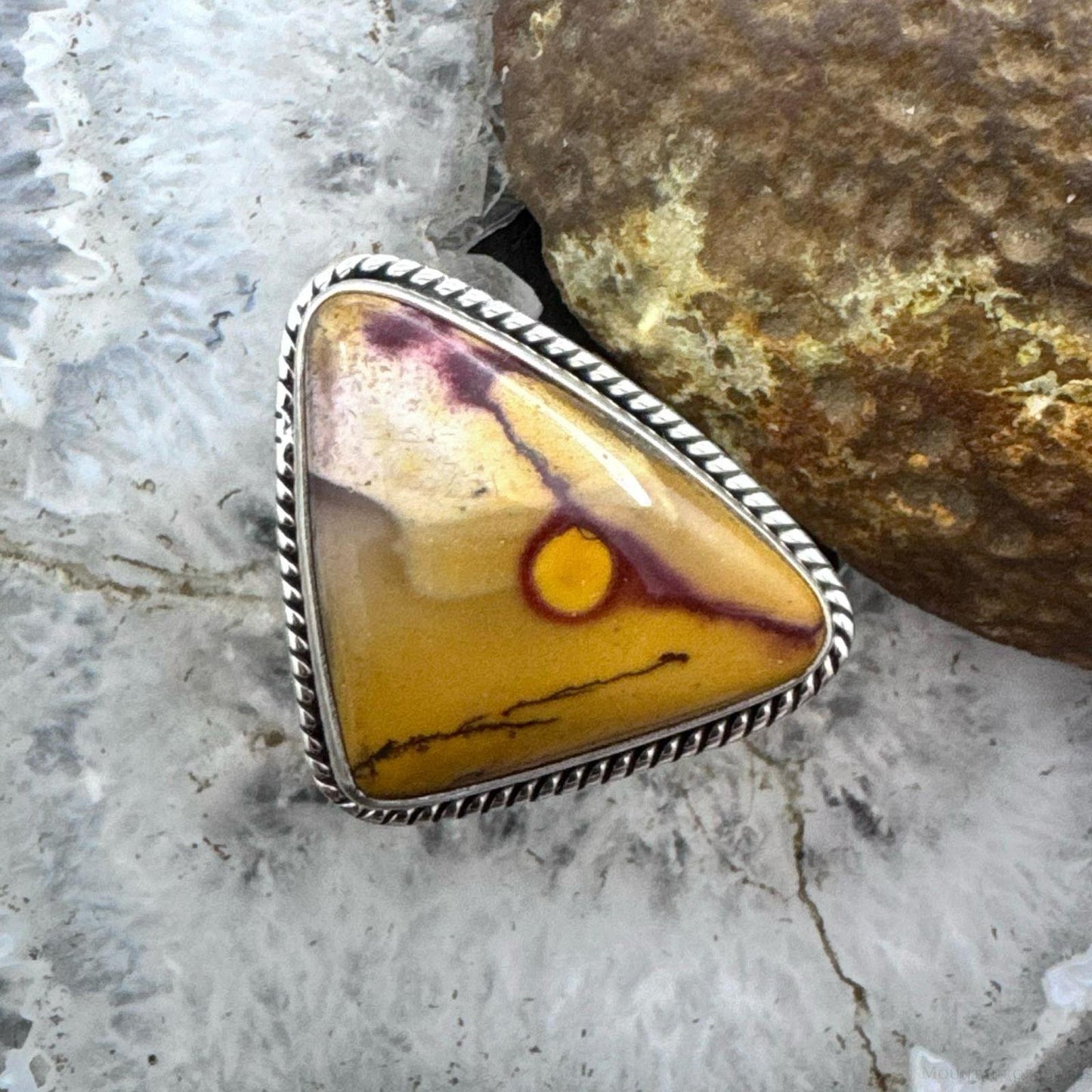 Sterling Silver Southwestern Style Mookaite Crystal Ring Size 10.5 For Women