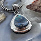 Sterling Silver Southwestern Style Teardrop Azurite Malachite Decorated Pendant