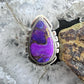 Sterling Silver Southwestern Style Teardrop Purple Copper Turquoise Ring Size 7.75 For Women