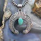 Sterling Silver Southwestern Style Teardrop Turquoise Stamped Naja Uni Pendant