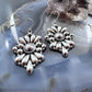 Southwestern Style Sterling Silver Floral Decorated Dangle Earrings For Women