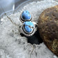 Sterling Silver Southwestern Style 2 Golden Hill Turquoise Ring Size 8.75 For Women