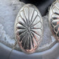 Native American Silver Stamped Flower Oval Post Earrings For Women