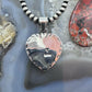 Native American Sterling Silver Bumblebee Jasper Decorated Double Heart Pendant For Women