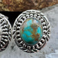 Sterling Silver Southwestern Style Oval Turquoise Decorated Stud Earrings For Women