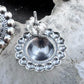 Native American Sterling Silver Stamped Rounded Concho Repousse Post Earrings