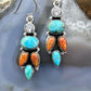Sterling Silver Southwestern Style Multistone Cluster Dangle Earrings For Women #13