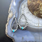 Native American Sterling Silver 3-5mm Navajo Pearl &Turquoise Earrings For Women