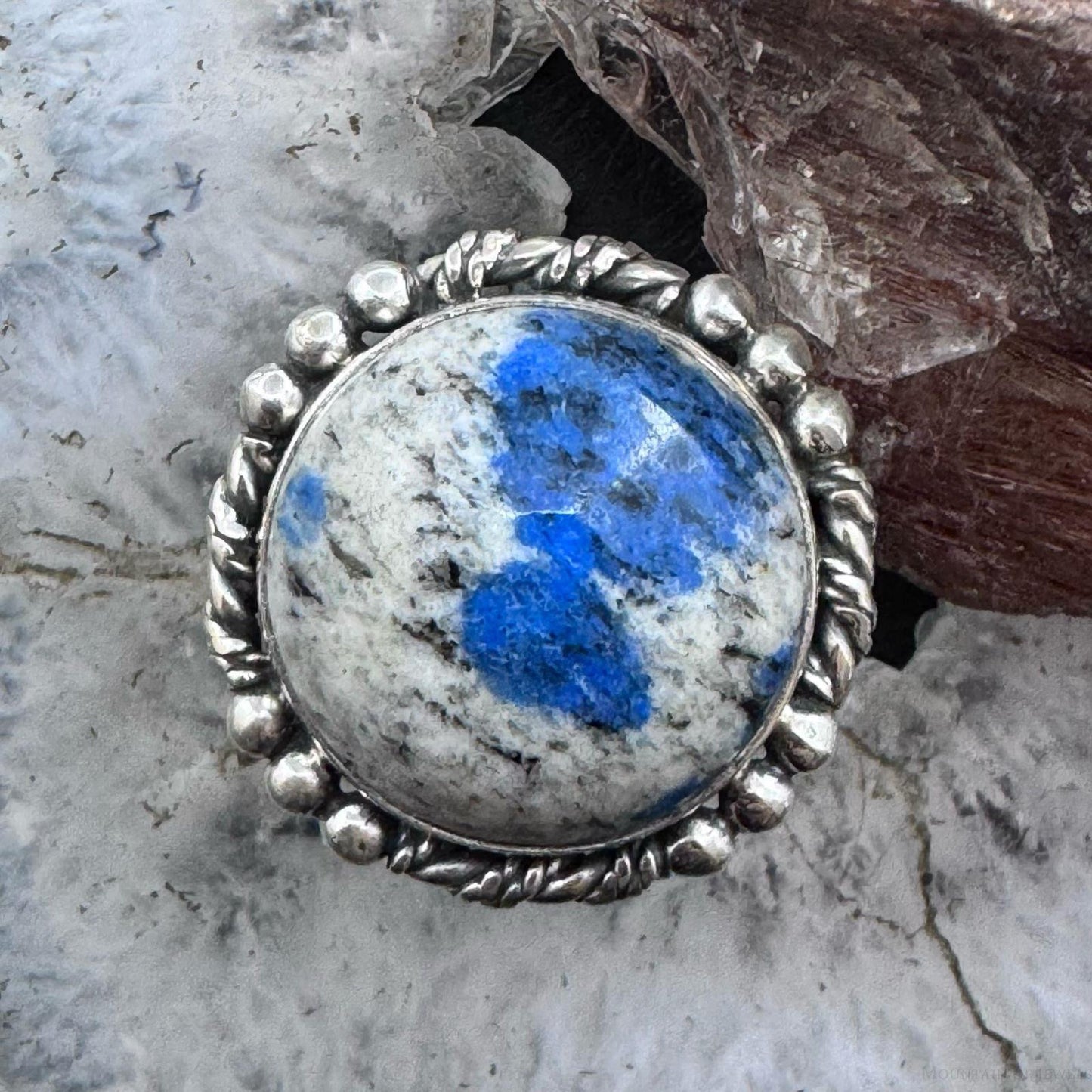 Sterling Silver Southwestern Style Rounded K2 Jasper Ring Size 7 For Women