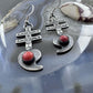 Kevin Billah Native American Sterling Silver Coral Cross & Heart Dangle Earrings For Women