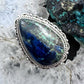 Sterling Silver Southwestern Style Teardrop Malachite Azurite Ring Size 9 For Women