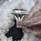 Native American Sterling Silver Blackjack Decorated Mini Bar Ring Size 8 For Women