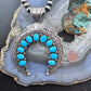 Vintage Signed Native American Sterling Silver Sleeping Beauty Turquoise Unisex Naja Pendant