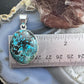 Sterling Silver Southwestern Style Matrixed LG Oval Green Turquoise Pendant For Women