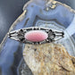 Native American Sterling Silver Oval Pink Conch Decorated Bracelet For Women