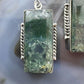 Sterling Silver Southwestern Style Rectangle Moss Agate Dangle Earrings For Women