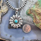 Sterling Silver Southwestern Style Rounded Turquoise Pendant Cluster For Women