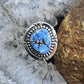 Sterling Silver Southwestern Style Golden Hill Turquoise Ring Size 6 For Women