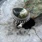 Sterling Silver Southwestern Style Teardrop Chrome Chalcedony Ring Size 8 For Women